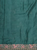 Peacock Blue Floral Thread Embroidered Design Pure Tussar Fancy Saree with Floral Border