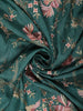 Peacock Blue Floral Thread Embroidered Design Pure Tussar Fancy Saree with Floral Border