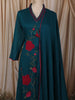 Peacock Blue Floral Vine Thread Embroidered Design Cotton Straight Cut Salwar Suit with Dupatta