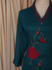 Peacock Blue Floral Vine Thread Embroidered Design Cotton Straight Cut Salwar Suit with Dupatta