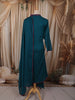 Peacock Blue Floral Vine Thread Embroidered Design Cotton Straight Cut Salwar Suit with Dupatta