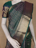 Peacock Blue Floral Woven Pure Kanchipuram Silk Saree