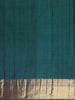 Peacock Blue Floral Woven Pure Kanchipuram Silk Saree