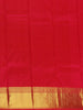 Peacock Blue Floral Woven Pure Kanchipuram Silk Saree With Contrast Border