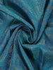 Peacock Blue Floral Woven Pure Kanchipuram Silk Saree With Contrast Border