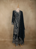 Peacock Blue Floral Zari Embroidered Design Georgette Palazzo Suit with Dupatta