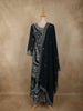 Peacock Blue Floral Zari Embroidered Design Georgette Palazzo Suit with Dupatta