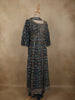 Peacock Blue Floral Zari Embroidered Design Organza Mastani Palazzo Suit