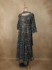Peacock Blue Floral Zari Embroidered Design Organza Mastani Palazzo Suit