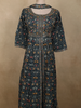Peacock Blue Floral Zari Embroidered Design Organza Mastani Palazzo Suit