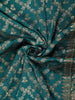 Peacock Blue Floral  Zari Woven Design Pure Banarasi Designer Saree with Designer Border