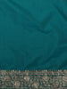 Peacock Blue Floral  Zari Woven Design Pure Banarasi Designer Saree with Designer Border