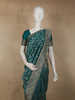 Peacock Blue Floral  Zari Woven Design Pure Banarasi Designer Saree with Designer Border