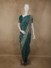 Peacock Blue Floral  Zari Woven Design Pure Banarasi Designer Saree with Designer Border