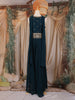 Peacock Blue Floral and Geometric Embroidered Georgette Palazzo Suit