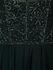 Peacock Blue Heavy Kartana Embroidered Design Georgette Indo Western Ready To Wear Saree