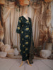 Peacock Blue Lotus Floral Motif Printed Design Cotton Straight Cut Salwar Suit with Matching Dupatta