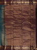 Peacock Blue Mini Checked with Butta Zari Woven Design Pure Kanchipuram Silk Saree with Contrast Zari Border