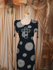 Peacock Blue Oversized Circular Mirror and Thread Embroidered Design Cotton Palazzo Suit