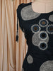 Peacock Blue Oversized Circular Mirror and Thread Embroidered Design Cotton Palazzo Suit