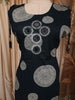 Peacock Blue Oversized Circular Mirror and Thread Embroidered Design Cotton Palazzo Suit