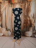 Peacock Blue Oversized Circular Mirror and Thread Embroidered Design Cotton Palazzo Suit