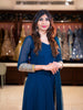 Peacock Blue Panel Designed Anarkali Georgette Gown