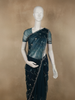 Peacock Blue Sequins and Beads Embroidered Design Net Designer Saree