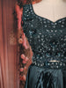 Peacock Blue Sequins and Beads Embroidered Design Tissue Bridesmaid Lehenga