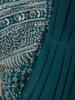 Peacock Blue Solid Design Georgette Ready to Wear Draped Saree with Designer Blouse