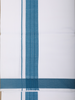 Peacock Blue Solid Woven Shirt with White Dhoti Featuring Teal Woven Border Combo Set