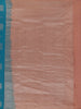 Peacock Blue Striped With Floral Butta Design Woven Pure Kanchipuram Silk Saree