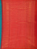 Peacock Blue Striped Zari Woven Design Pure Kanchipuram Silk Saree