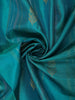 Peacock Blue Striped Zari Woven Design Pure Kanchipuram Silk Saree