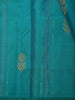 Peacock Blue Striped Zari Woven Design Pure Kanchipuram Silk Saree