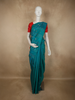 Peacock Blue Striped Zari Woven Design Pure Kanchipuram Silk Saree