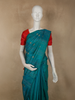 Peacock Blue Striped Zari Woven Design Pure Kanchipuram Silk Saree