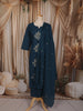 Peacock Blue Traditional Butta Printed Design Cotton Salwar Suit with Dupatta