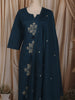 Peacock Blue Traditional Butta Printed Design Cotton Salwar Suit with Dupatta