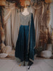 Peacock Blue Zari Embroidered Design Georgette Gown with Dupatta