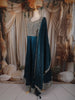 Peacock Blue Zari Embroidered Design Georgette Gown with Dupatta