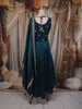 Peacock Blue Zari Embroidered Design Georgette Gown with Dupatta