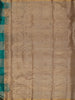 Peacock Green Checked Woven Design Pure Kanchipuram Silk Saree with Zari Border