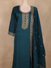Peacock Green Embroidered Silk Palazzo Suit with Dupatta