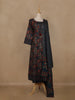 Peacock Green Floral Printed Cotton Salwar Suit With Dupatta