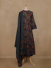 Peacock Green Floral Printed Cotton Salwar Suit With Dupatta