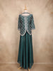 Peacock Green Sequins Design Georgette Palazzo Suit with Choker Dupatta