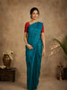 Peacock Teal Blue Birds Motif Woven Design Pure Kanchipuram Silk Saree