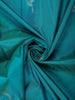Peacock Teal Blue Birds Motif Woven Design Pure Kanchipuram Silk Saree