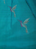 Peacock Teal Blue Birds Motif Woven Design Pure Kanchipuram Silk Saree